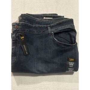 Nwt Lee Jeans Women's 30W Petite Straight Leg Relaxed Fit Blue